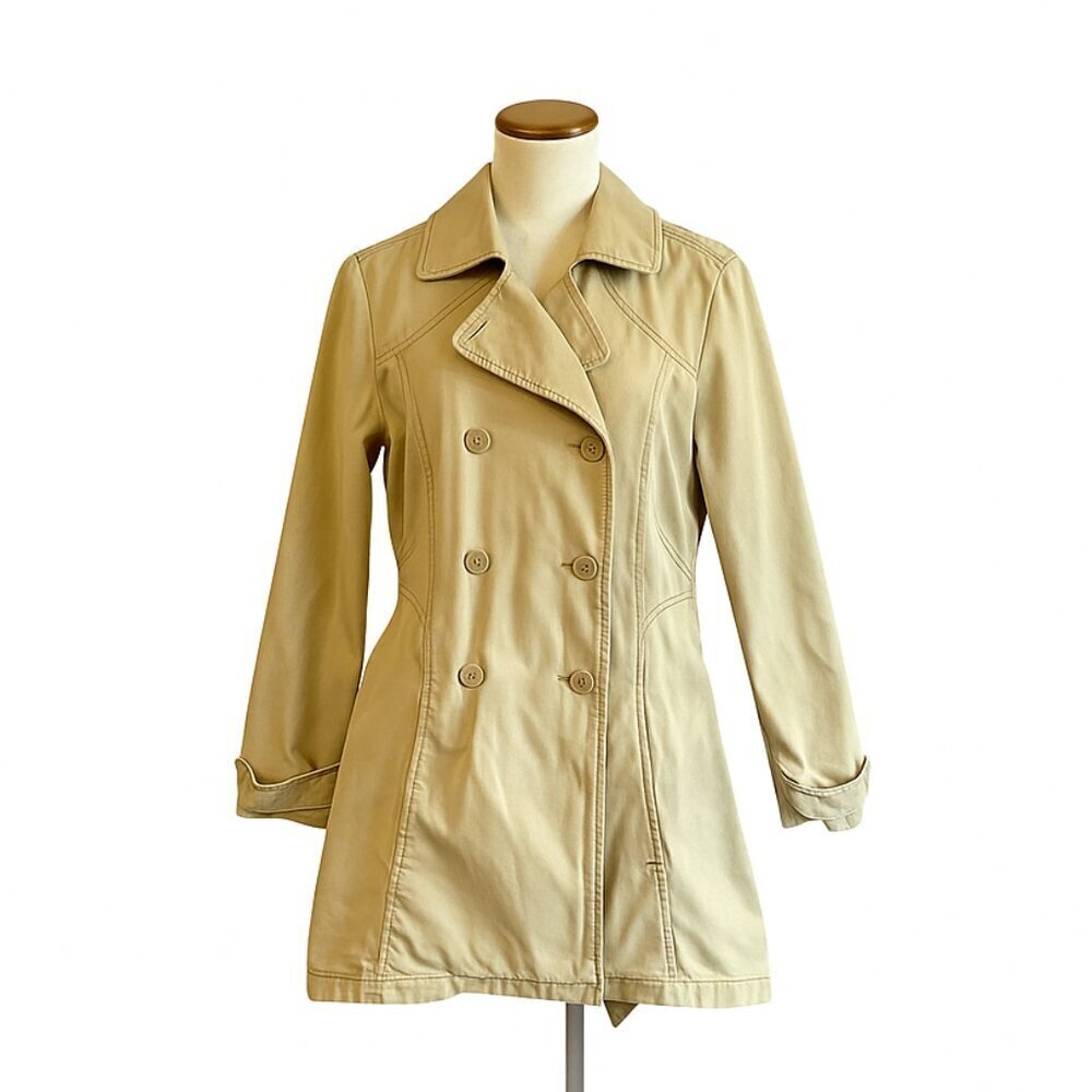 Patagonia Negril Organic Cotton Double Breasted Trench Coat Womens Size XS